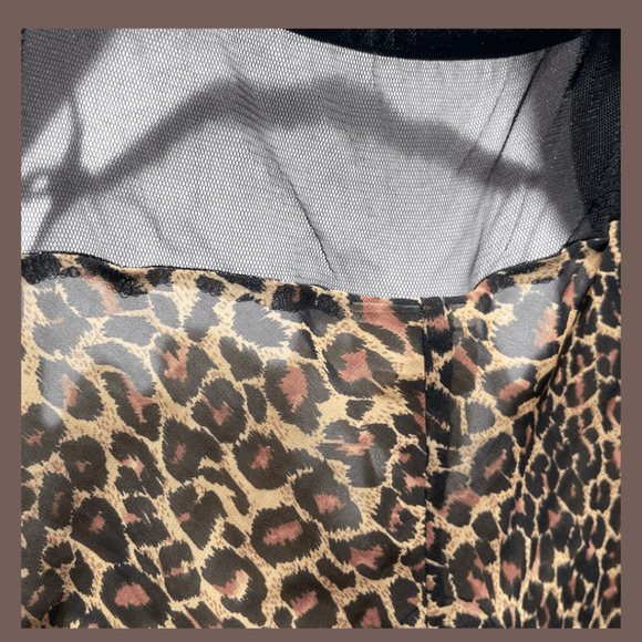 Delicates Leopard Slip Dress | Brown Black Print | Size L | Vintage - Picture 2 of 4